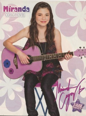 Miranda Cosgrove Demi Lovato teen magazine pinup clipping I Carly pink guitar