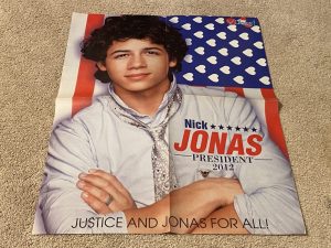 Nick Jonas Demi Lovato Jonas Brothers teen poster clipping president 2012 Yikes
