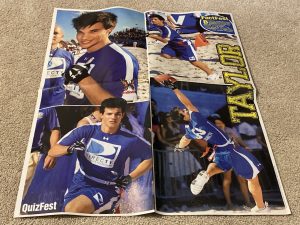 Selena Gomez Taylor Lautner teen magazine poster clipping blue shorts Direct TV