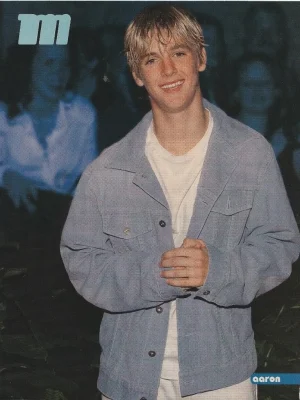 Aaron Carter teen magazine pinup clipping jean jacket M young pop star RIP Pix
