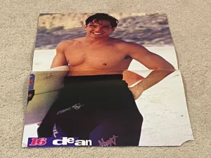 Dean Cain Brad Renfro teen magazine poster surf board shirtless 16 mag Superman