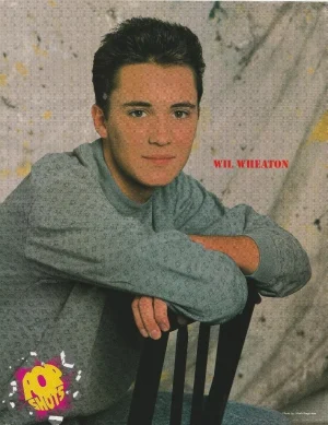 Wil Wheaton Sean Astin teen magazine pinup clipping barefoot muscles actor pic