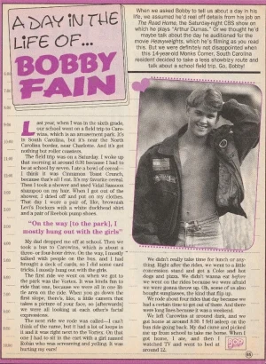 Bobby Fain teen magazine pinup clipping The Road house Bop shirtless Pix