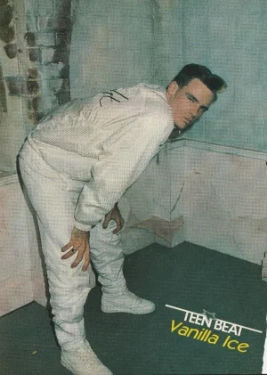 Vanilla Ice teen magazine pinup clipping white pants Teen Beat Pix bending over