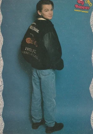 Leonardo Dicaprio teen magazine pinup clipping jeans jacket Young Boy Big Bopper