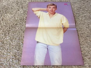 Ricky Schroder teen magazine poster clipping yellow shirt jeans full body Bop