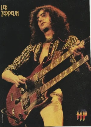 Led Zeppelin teen magazine pinup clipping Rockline HP rock group Young Pix