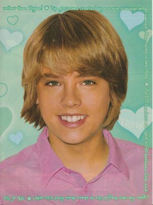 Dylan Sprouse teen magazine pinup clipping headshot purple shirt teen idols pix