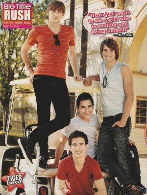 Big Time Rush teen magazine pinup clipping teen idols golf cart Tiger Beat Pix