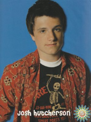 Josh Hutcherson David Henrie teen magazine pinup clipping red shirt Hunger Games