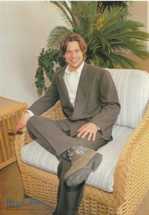 Brad Pitt Balthazar Getty teen magazine pinup clipping vintage sun glasses chair