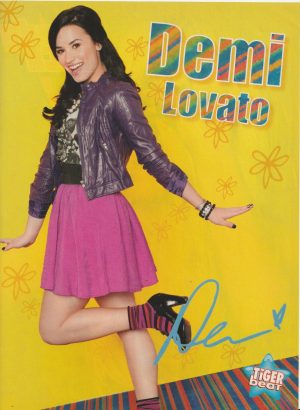 Lady Gaga Demi Lovato teen magazine pinup clipping pink skirt young J-14 pix