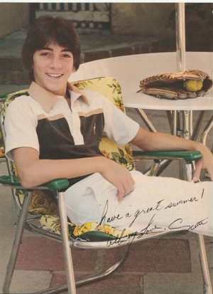 Scott Baio teen magazine pinup clipping lawn chair outside teen actor Happy Days