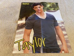 Selena Gomez Taylor Lautner teen magazine poster clipping vintage muscles hot