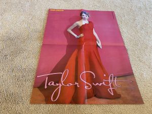 Taylor Swift magazine poster clipping red dress Teen Dream 2 sides rare country