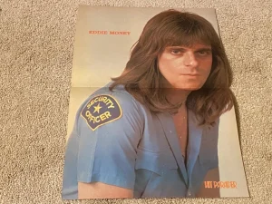 Eddie Money teen magazine poster clipping blue shirt Hit Parader Rip Rare Pix