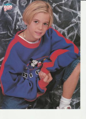 Aaron Carter teen magazine pinup clipping jean shorts Rip Rare Young Pix squat
