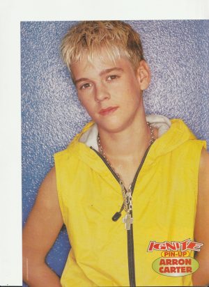 Aaron Carter AJ Mclean teen pinup clipping yellow jacket Rip Young Vintage 90’s