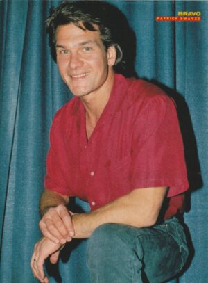 Patrick Swayze teen magazine pinup clipping red shirt jeans Bravo mag Dirty Dancing Pix