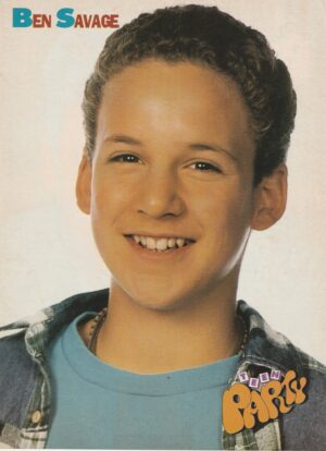 Ben Savage Jamie Walters teen magazine pinup clipping modeling headshot Boy Meets World Teen Party 90's childstar
