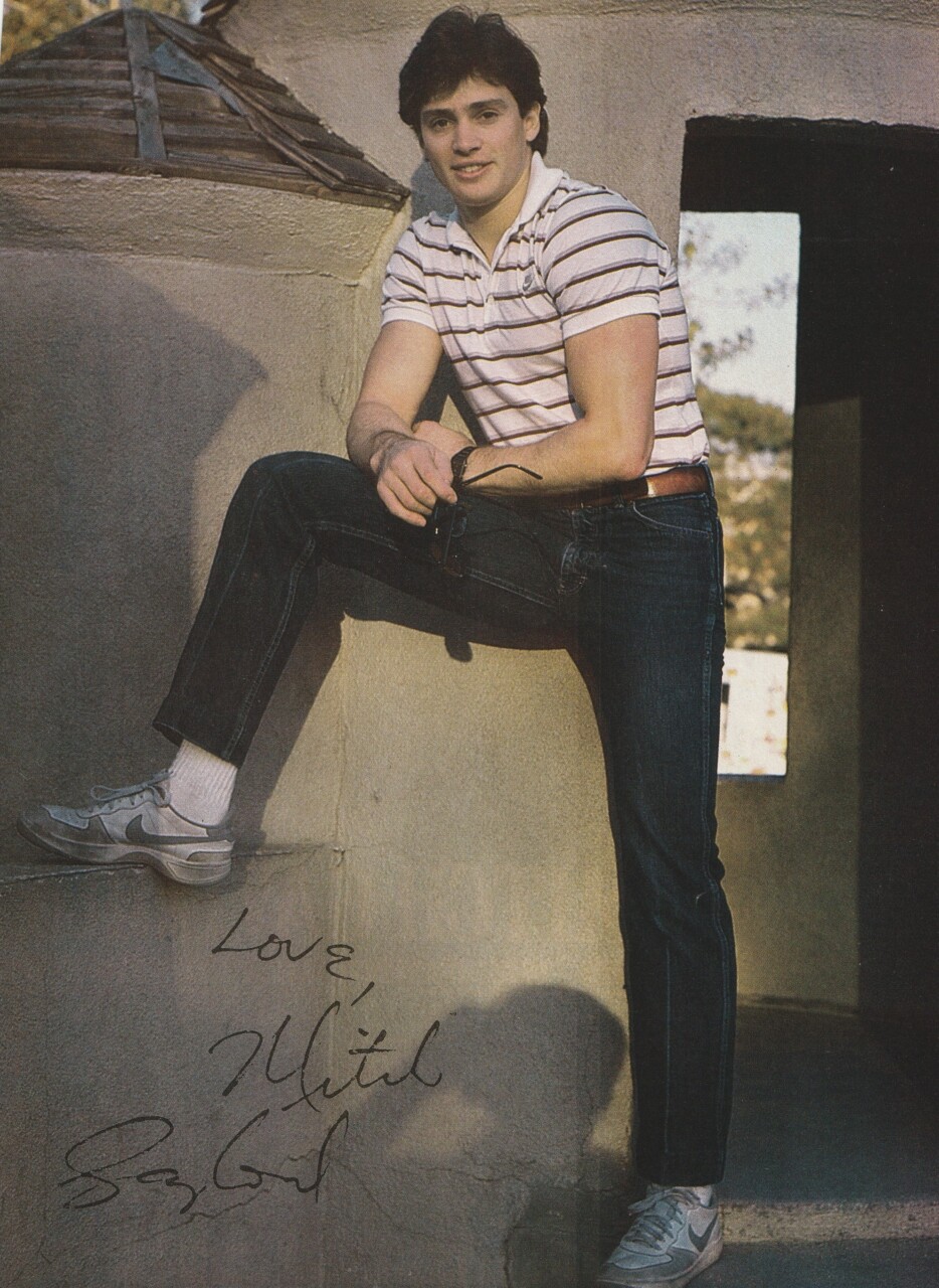Mitch Gaylord teen magazine pinup clipping modeling jeans shirtless 2 sides 80's pix - Image 2