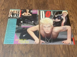 Billy Idol teen pinup clipping vintage shirtless black chair rock idol Bravo pix