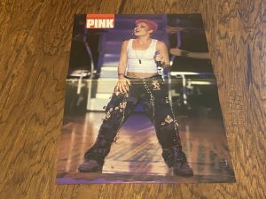 Pink Backstreet Boys teen poster clipping vintage white shirt Backstage Pass Pix