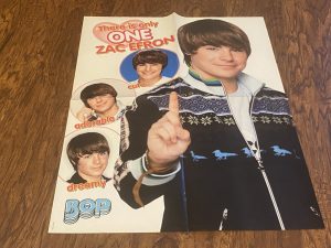 Zac Efron Aly and AJ teen poster clipping silly string girl group Bop Crush Pix