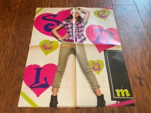 Selena Gomez teen magazine poster clipping full body white wall M child star pix