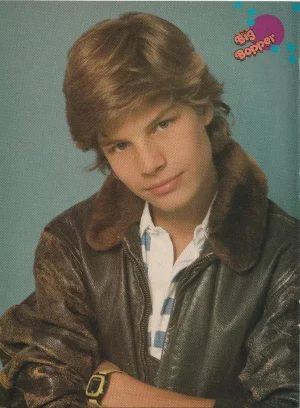 Jay Ferguson teen pinup clipping chair leather jacket tv star Outsiders Bop