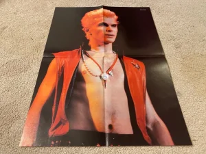 Billy Idol Boy George teen magazine poster clipping shirtless rock star necklace