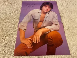 Clark Brandon teen magazine poster squatting open shirt 16 mag Teen Beat pix