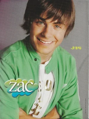 Zac Efron Orlando Bloom teen magazine pinup clipping Vintage green shirt J-14