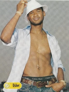 Usher teen magazine pinup clipping Vintage shirtless Calvin Klein underwear Pix