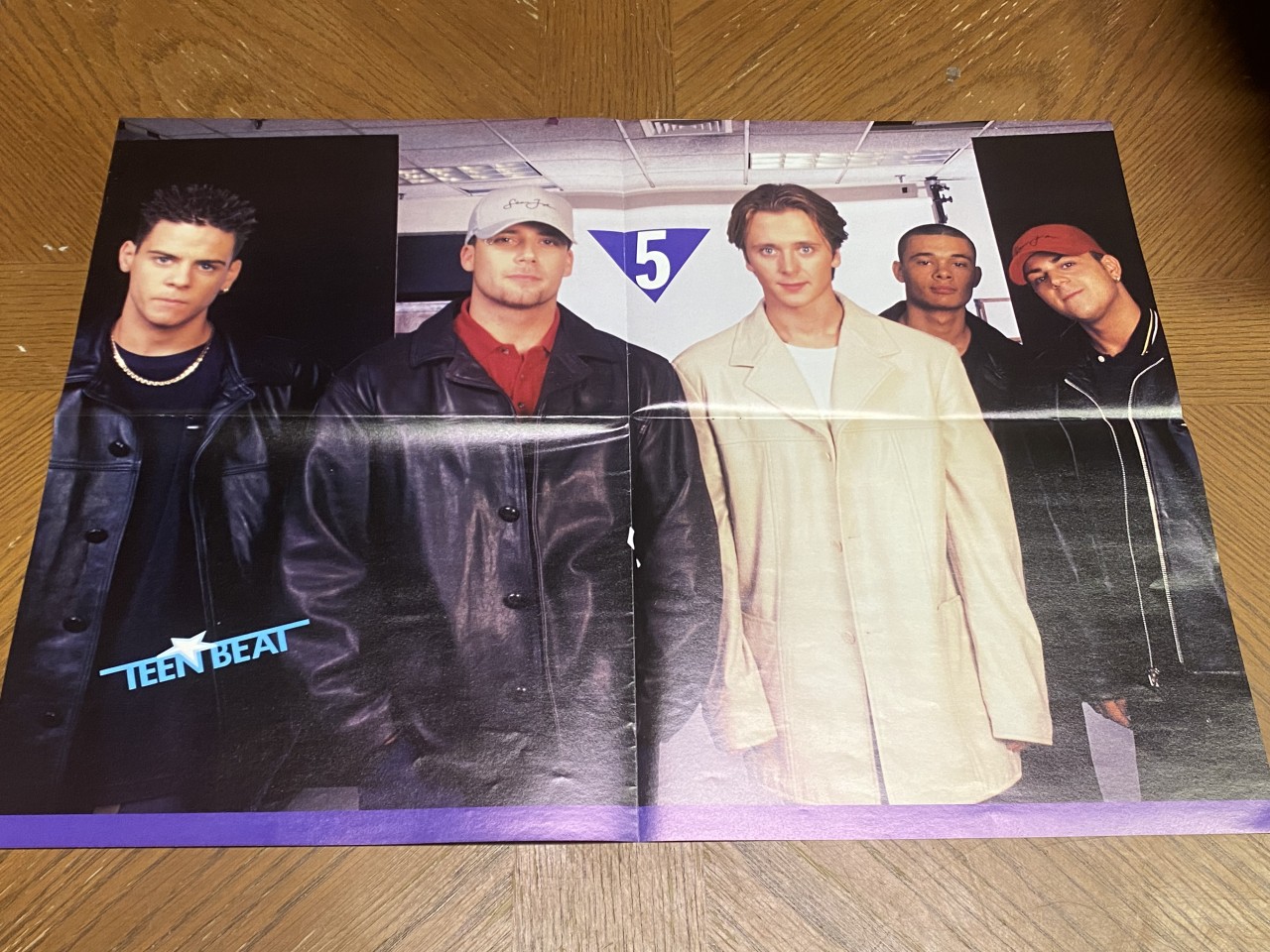 Nsync Five teen magazine poster clipping foldout old mics boy band 90's Pic - Image 2