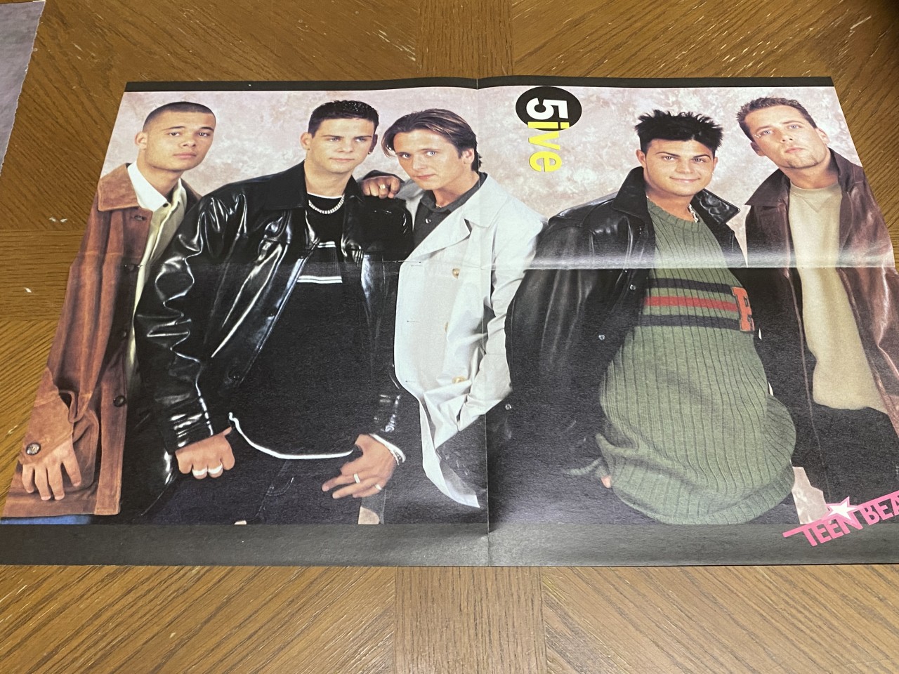Nsync Five teen magazine poster clipping foldout old mics boy band 90's suits