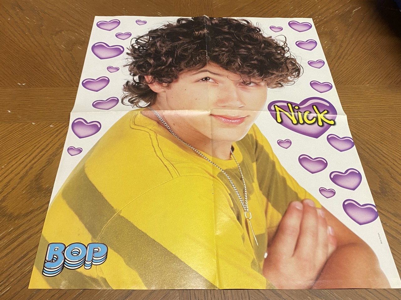 Kevin Jonas Nick Jonas teen magazine poster clipping foldout teenagers Bop Pix