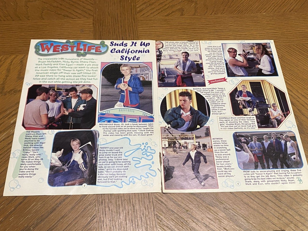 Westlife teen magazine clipping Suds it up California style Swear it again