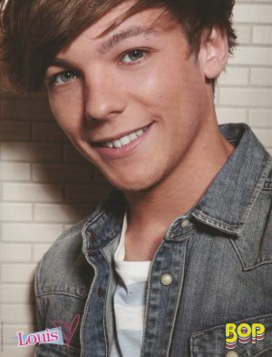 Louis Tomlinson One Direction teen magazine pinup jean jacket Bop headshot Pix