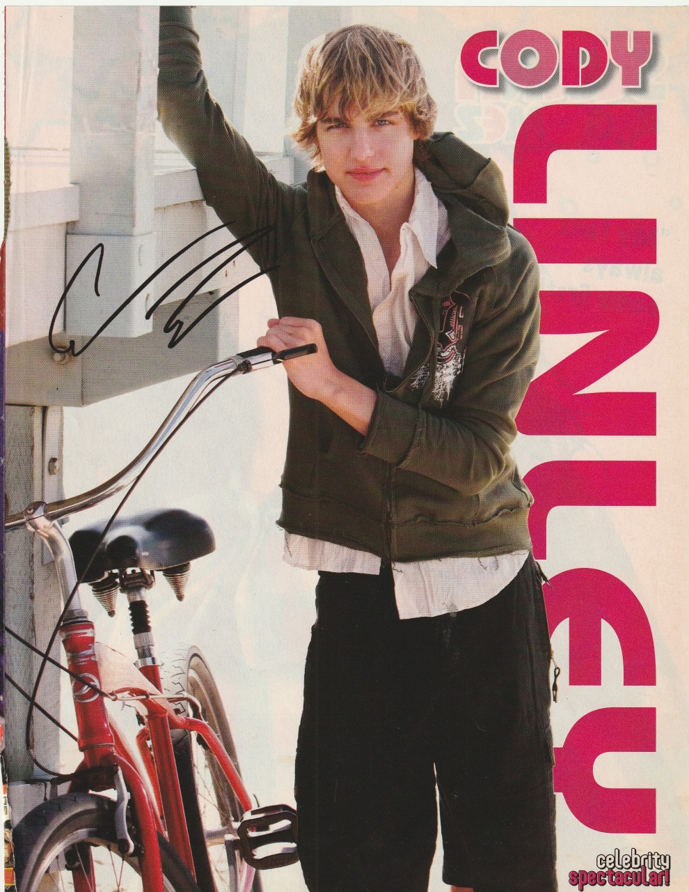 Selena Gomez Cody Linley teen magazine pinup clipping cutting bike young Pix