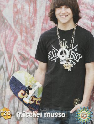 Mitchel Musso teen magazine pinup clipping cutting skateboard Pop Star Pix Young