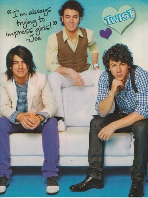 Jonas Brothers teen magazine pinup clipping cutting Twist white couch Pix boys