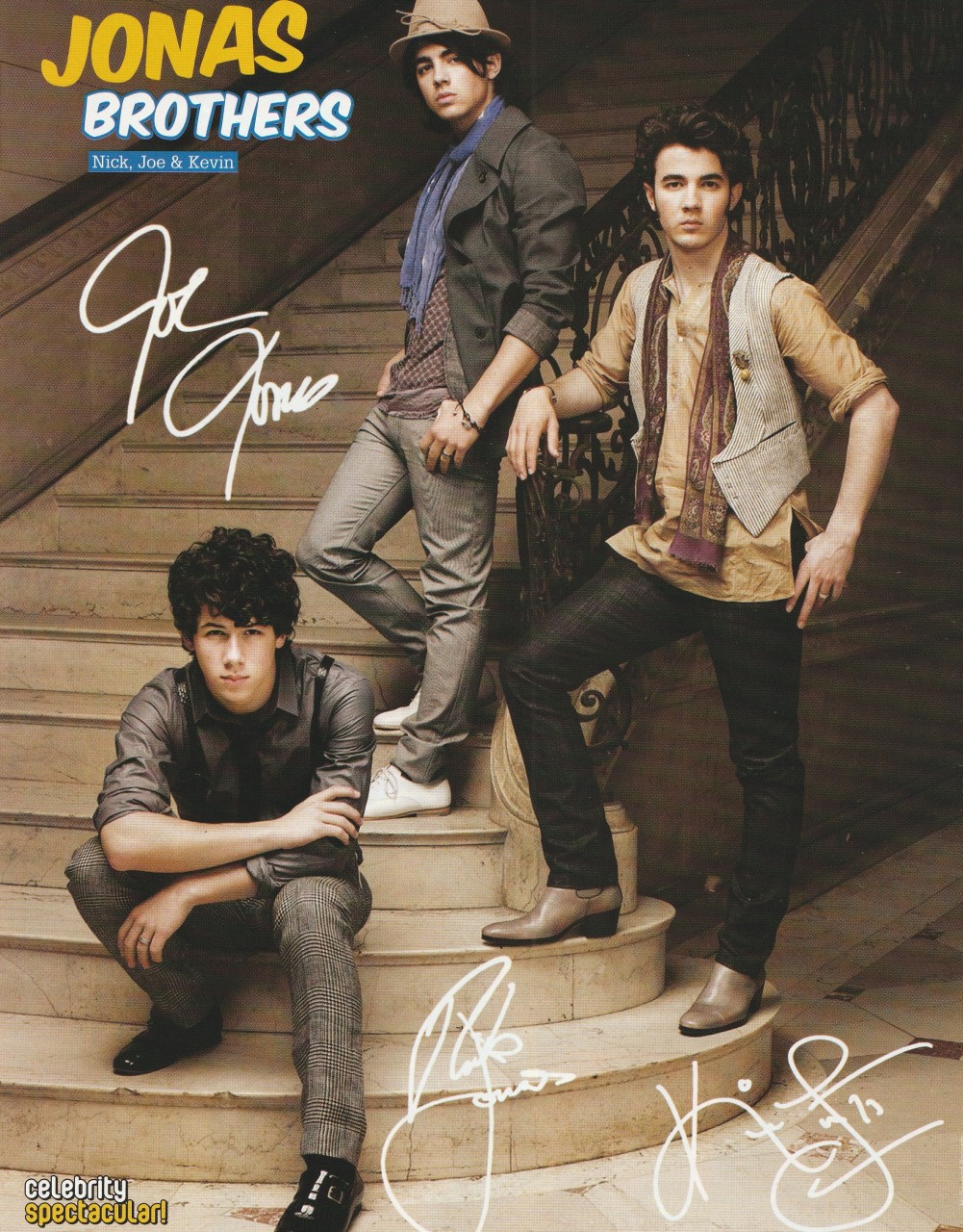 Jonas Brothers teen magazine pinup clipping cutting steps hat celebrity Pix