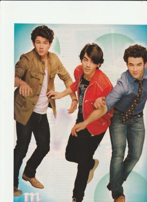 Jonas Brothers teen magazine pinup clipping cutting Nick Jonas red jacket boys