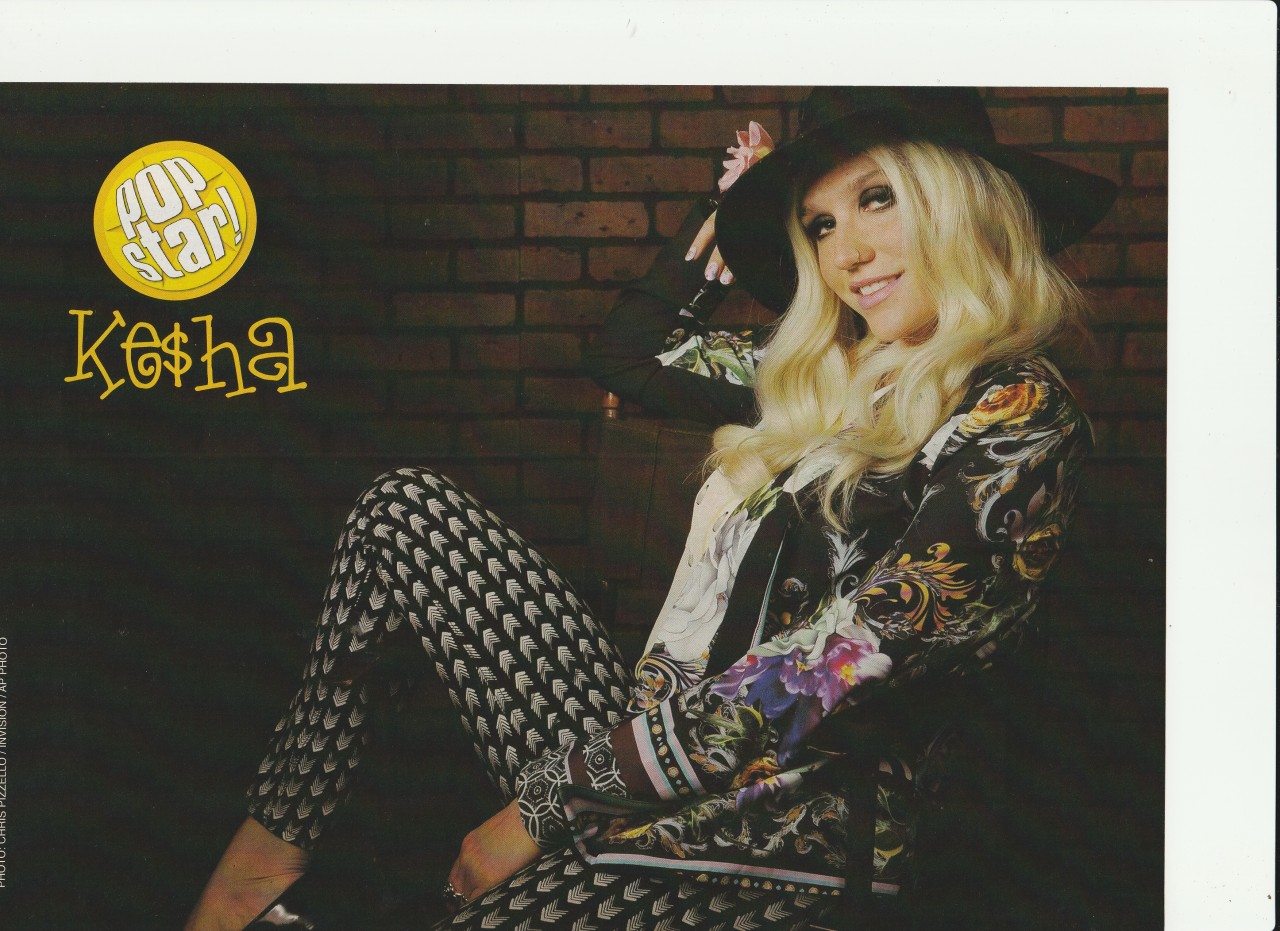 Kesha Josh Hutcherson teen magazine pinup clipping cutting brick wall hat pix