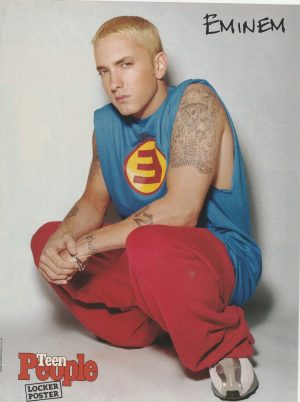 Eminem teen magazine pinup clipping cutting Teen People red pants squat J-14 Pix