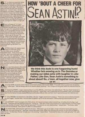 Sean Astin teen magazine pinup clipping Goonies Cheer for Sean Teen Mackine Pix