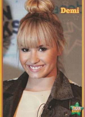 Demi Lovato teen magazine pinup clipping cutting rock star Pop Star hair up pix