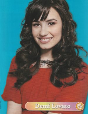 Demi Lovato teen magazine pinup clipping cutting red shirt Pop Star younger year