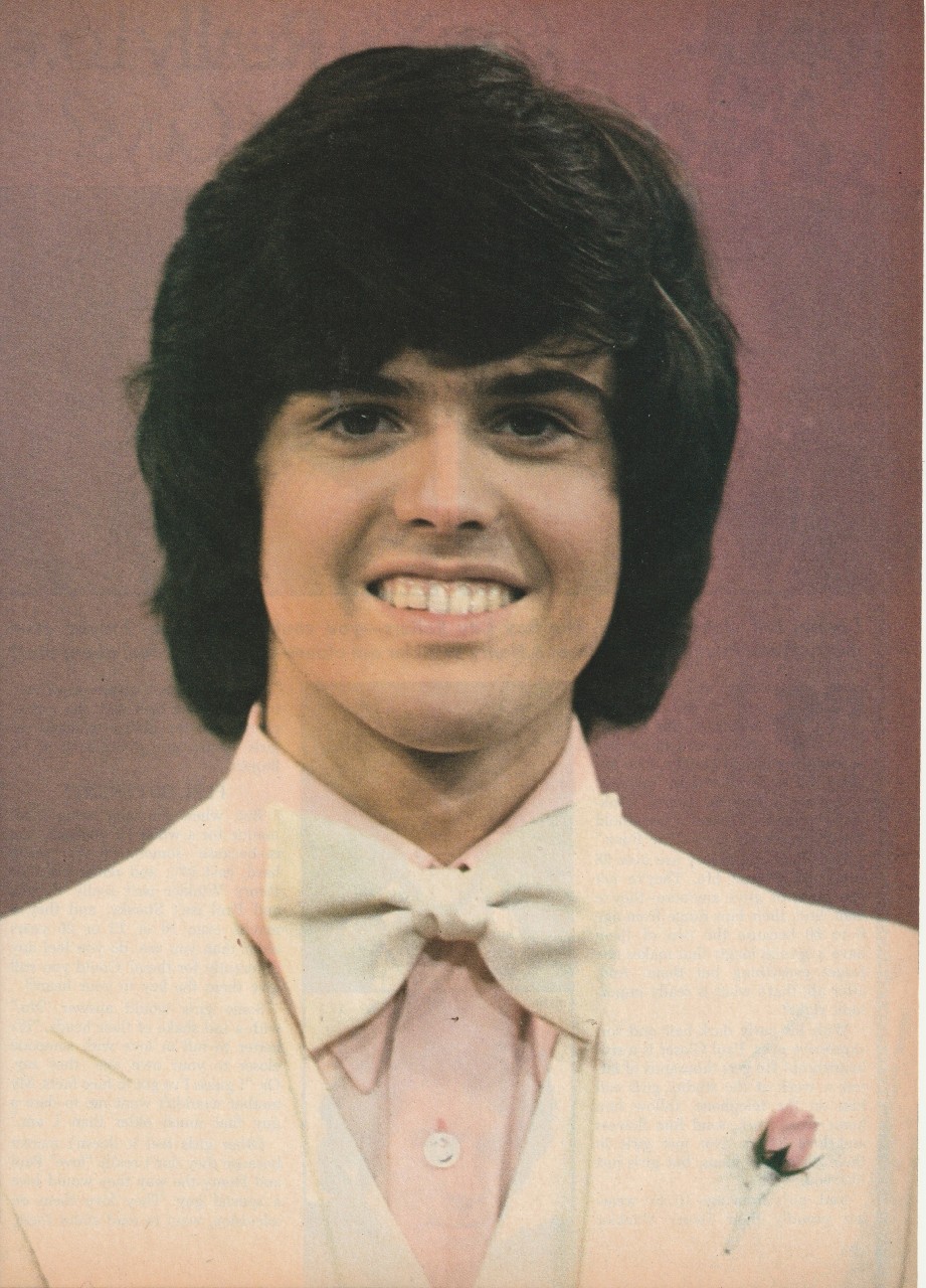 Donny Osmond teen magazine pinup clipping Osmonds white suit and tie Teen Beat